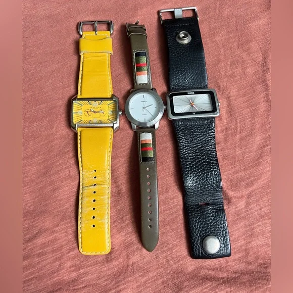 Bundle of 3: Kenneth Cole, PUMA, Fossil Leather Watches - Picture 1 of 6